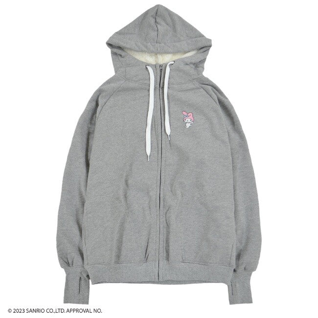Jacket | My Melody Embroidery Winter Hoodie Grey