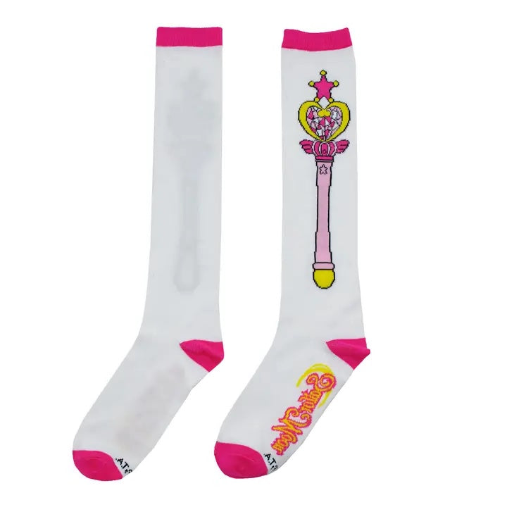 Sock | Sailor Moon Pink Moon Wand Knee High Socks