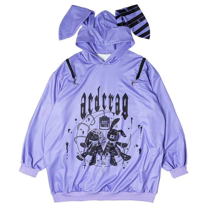 
                      
                        Hoodie | Oversized Plush Bunny Hoodie in Purple
                      
                    