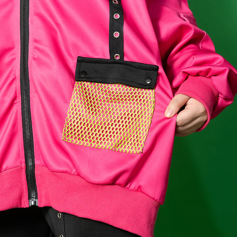 
                      
                        Hoodie- Oversized Gurokawa Bear Mesh Jacket in Pink
                      
                    