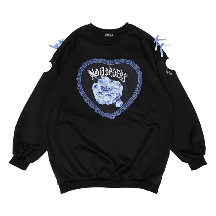 
                      
                        Sweatshirt | Oversized Ribbons and Hearts Sweatshirt
                      
                    